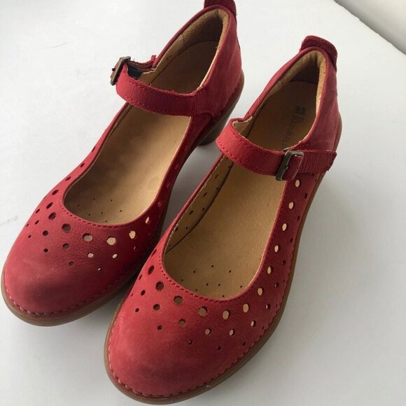EL NATURALISTA Red Suede Leather Mary Jane Pump Comfortable Shoes Non slip EU 37 - Picture 8 of 16
